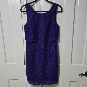 Elegant Purple Lace Dress